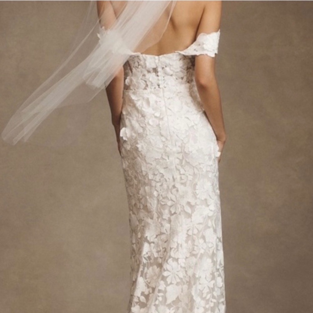 Jenny Yoo Josephine Lace Wedding Dress NWT Off Shoulder Bridal Gown Size 4 - Picture 11 of 12